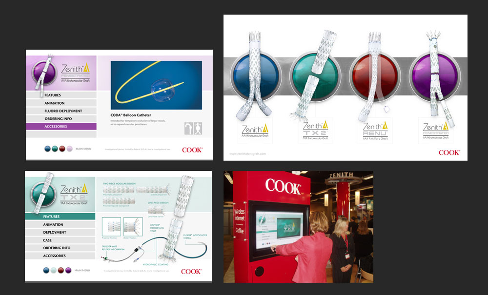 Cook medical touchscreen tradeshow booth interface