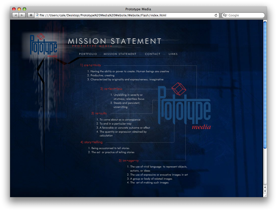 Prototype Media website