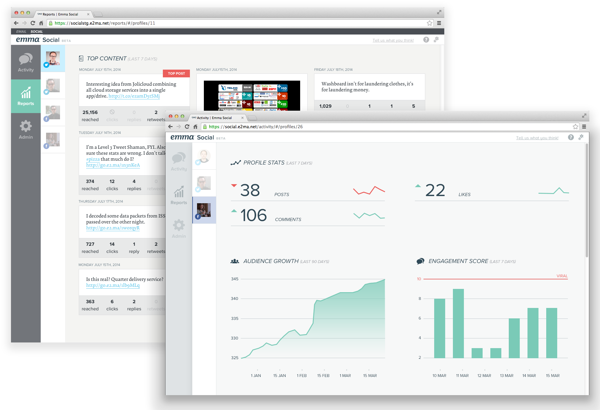 Emma Social activity and scheduling